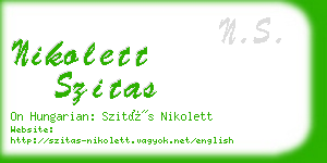 nikolett szitas business card